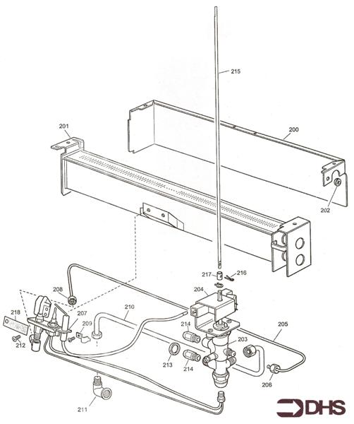 Exploded Diagram for GAS ARRANGEMENT 04/96-07/98