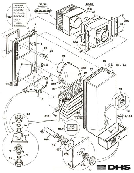 Exploded Diagram for OUTER CASING HEAT EXCHANGER &
