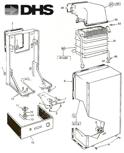 Exploded Diagram for OUTER CASING & HEAT EXCHANGER