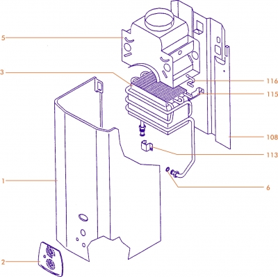 Exploded Diagram for HEAT EXC ASSY