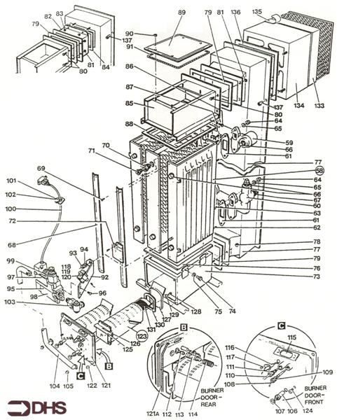 Exploded Diagram for BOILER 1000B TO SN 9104001703