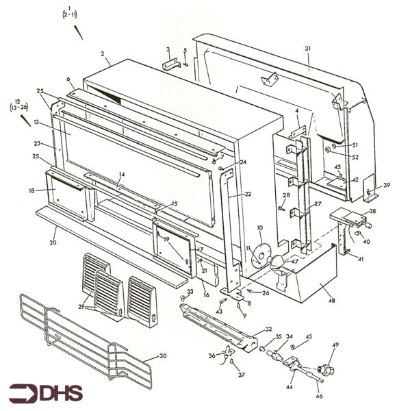 Exploded Diagram for GAS FIRE ASSY