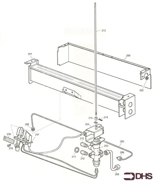 Exploded Diagram for GAS ASSY APR 96 - JUL 98