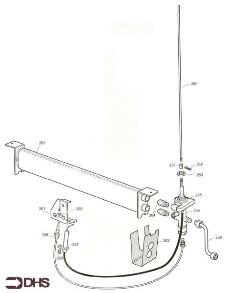 Exploded Diagram for GAS ASSY AUG 98 ONWARDS