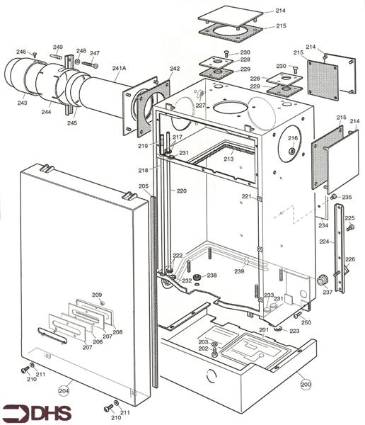 Exploded Diagram for OUTER CASING/ FLUE ASSY