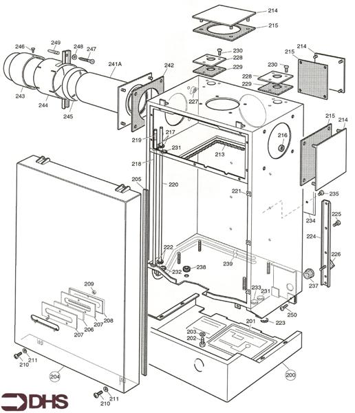 Exploded Diagram for OUTER CASING/ FLUE ASSY