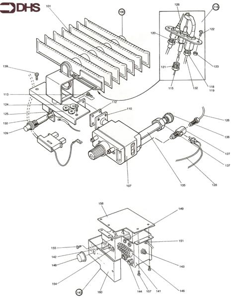 Exploded Diagram for GAS AND BOILER CONTROLS ASSY