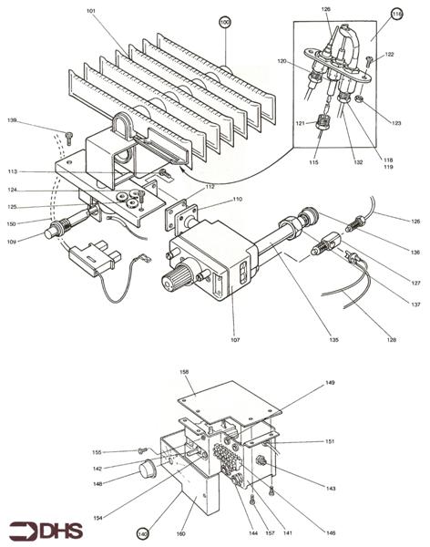 Exploded Diagram for GAS AND BOILER CONTROLS ASSY