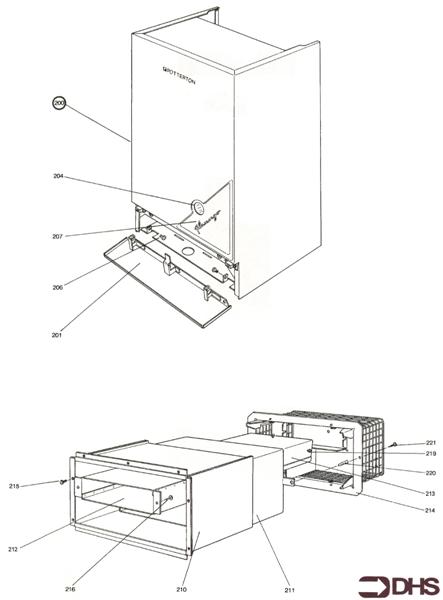 Exploded Diagram for CASING AND FLUE ASSY