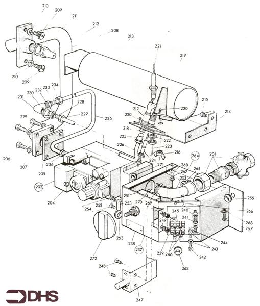 Exploded Diagram for GAS CONTROLS / BURNER AND TERM