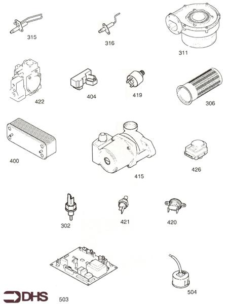 Exploded Diagram for SHORT PARTS LIST