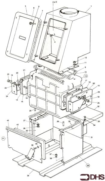 Exploded Diagram for HEAT EXCH / COMB & FLUEHOOD AS