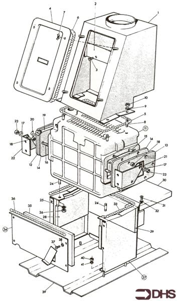 Exploded Diagram for HEAT EXCH / COMB & FLUEHOOD AS