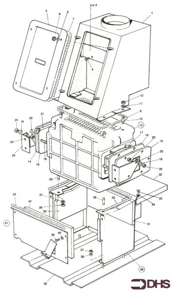 Exploded Diagram for HEAT EXCH / COMB & FLUEHOOD AS