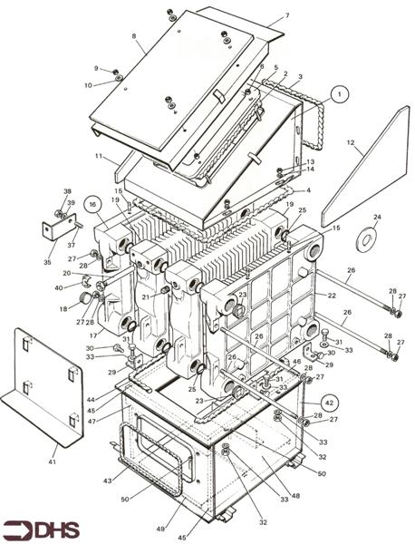 Exploded Diagram for HEAT EXCH / COMB & FLUEHOOD AS