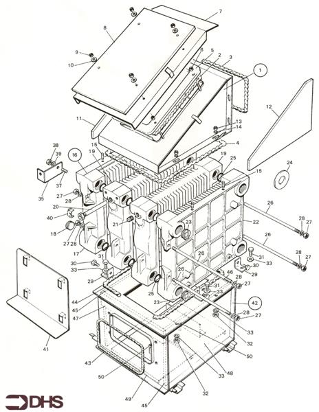 Exploded Diagram for HEAT EXCH / COMB & FLUEHOOD AS