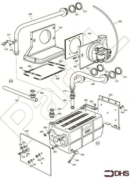 Exploded Diagram for HEAT EXCH. & FLUEHOOD ASSY