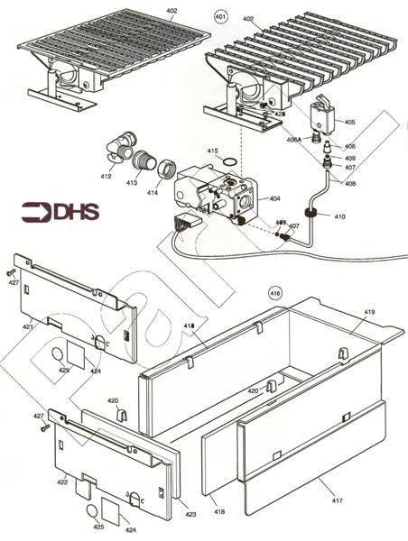 Exploded Diagram for GAS ASSY AND COMB CHAMBER