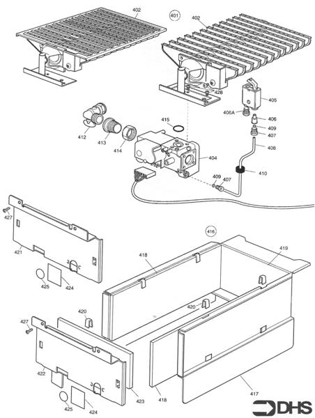 Exploded Diagram for GAS ASSY AND COMB CHAMBER