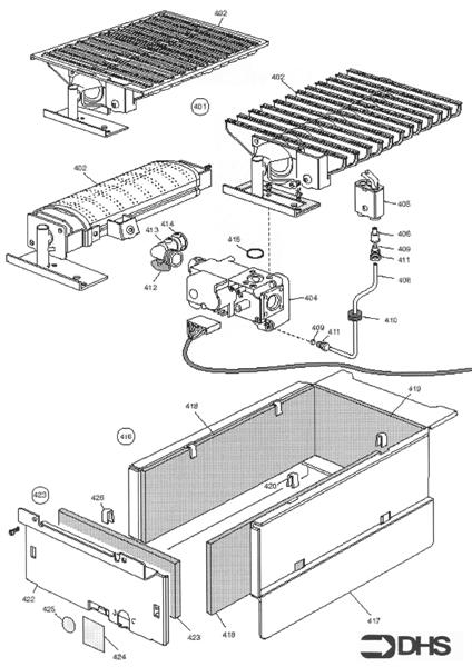 BURNER, COMB CHAMBER AND GAS A logo