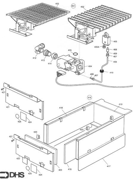 Exploded Diagram for GAS ASSY AND COMB CHAMBER