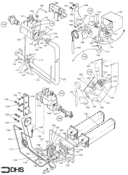 Exploded Diagram for GAS AND CONTROL MODULE ASSY