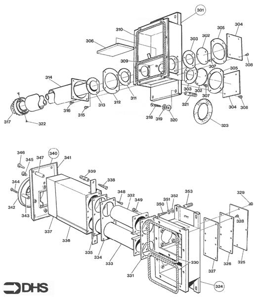 Exploded Diagram for FLUE OUTLET ASSY