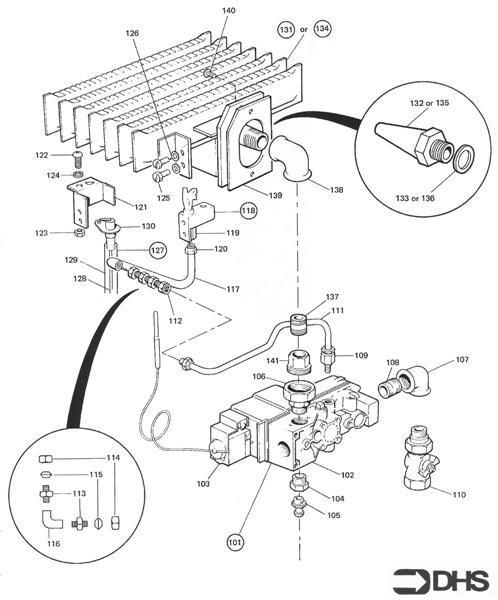 Exploded Diagram for GAS CONTROL - BURNER ASSY