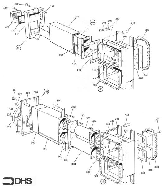 Exploded Diagram for FLUE OUTLET ASSY