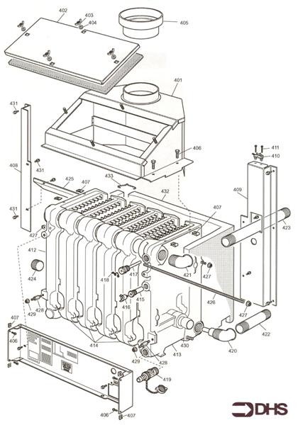 Exploded Diagram for HEAT EXCHANGER - FLUE ASSY