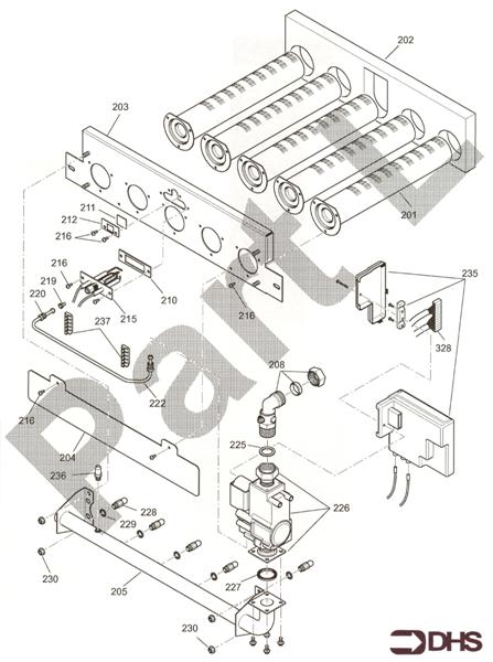 Exploded Diagram for BURNER - GAS ASSY