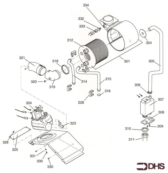 Exploded Diagram for SECONDARY HEAT EXCHANGER