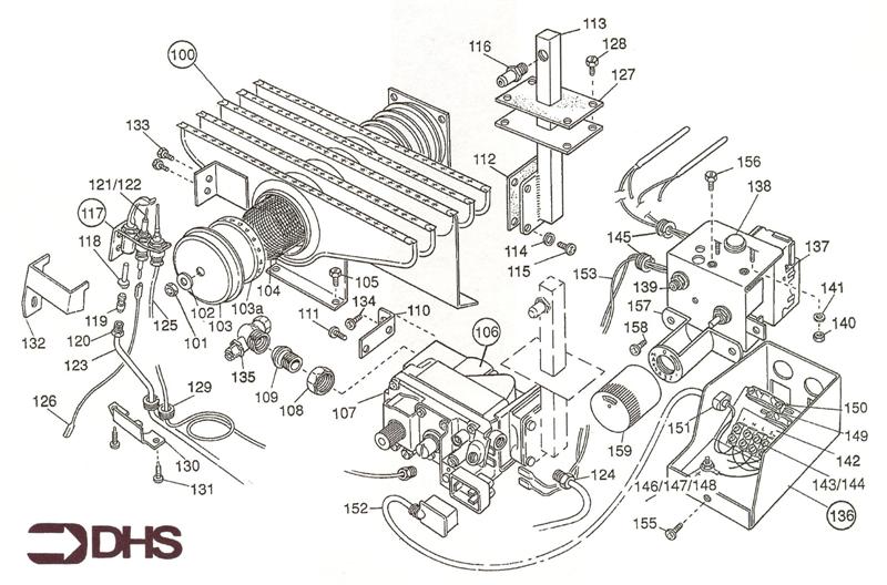Exploded Diagram for GAS AND BOILER CONTROL ASSY