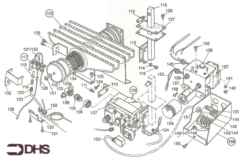 Exploded Diagram for GAS AND BOILER CONTROL ASSY