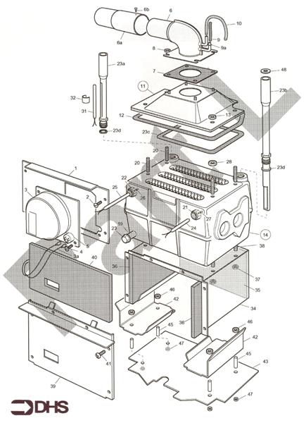 Exploded Diagram for FAN - FLUEHOOD - HEAT EXCH ASS