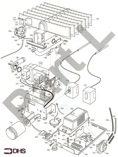 Exploded Diagram for GAS AND CONTROLS TRAY ASSY