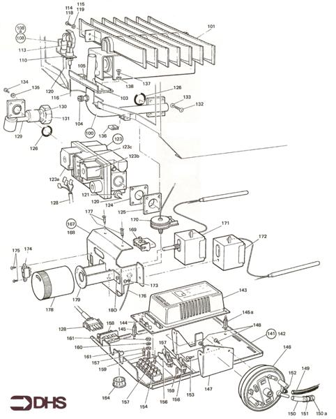 Exploded Diagram for GAS AND CONTROLS TRAY ASSY