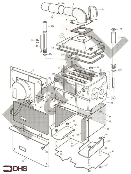 Exploded Diagram for FAN - FLUEHOOD - HEAT EXCH ASS