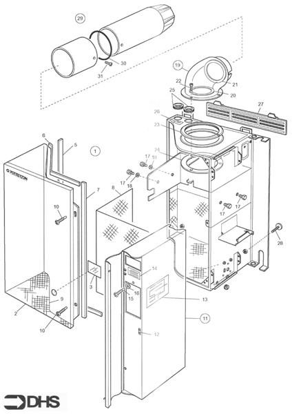 Exploded Diagram for OUTER/ INNER CASING AND STANDA