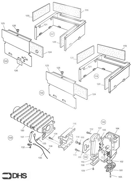 Exploded Diagram for GAS ASSY - COMB CHAMBER