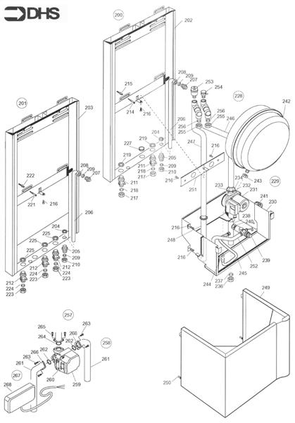Exploded Diagram for WALL FRAME, EXPANSION VESSEL &