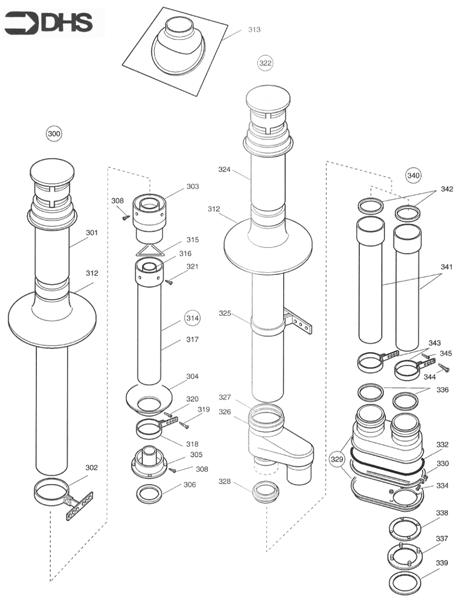 Exploded Diagram for ALTERNATIVE FLUE ASSY