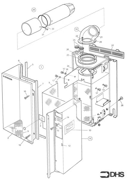 Exploded Diagram for OUTER INNER CASE - FLUE