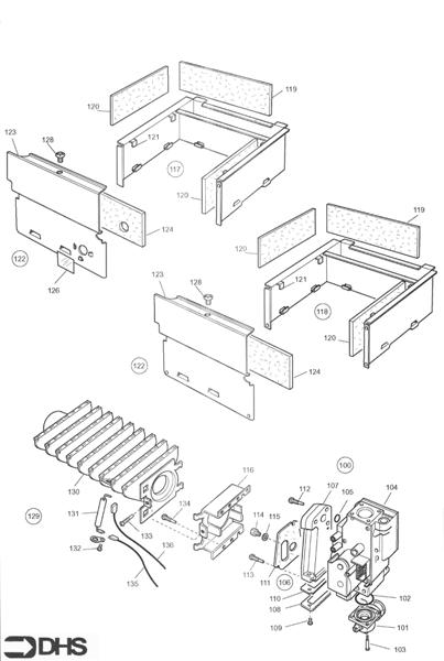 Exploded Diagram for GAS ASSY - COMB CHAMBER
