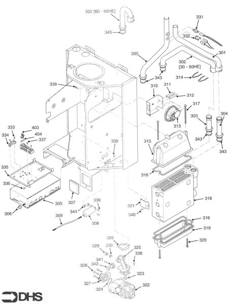 Exploded Diagram for CONTROLS & SEC. HEAT EXCH