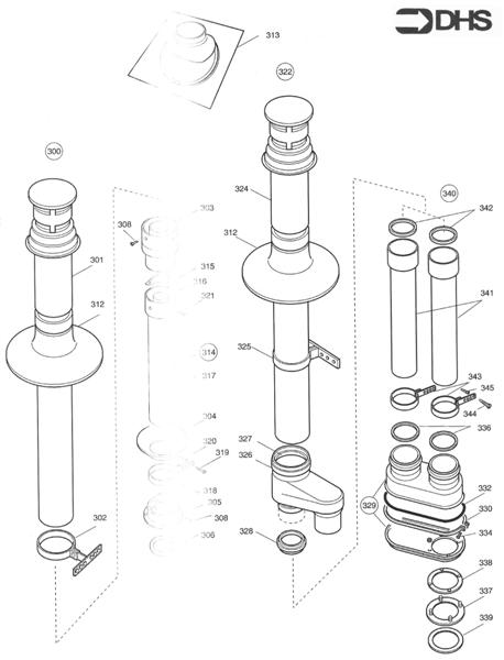 Exploded Diagram for ALTERNATIVE FLUE ASSY