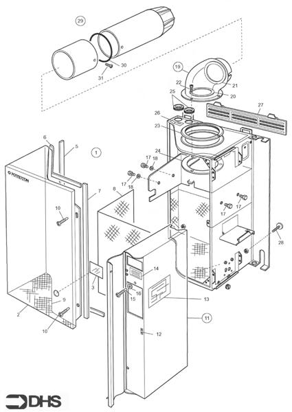 Exploded Diagram for OUTER INNER CASE - FLUE