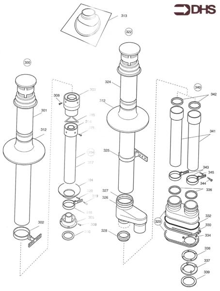 Exploded Diagram for ALTERNATIVE FLUE ASSY