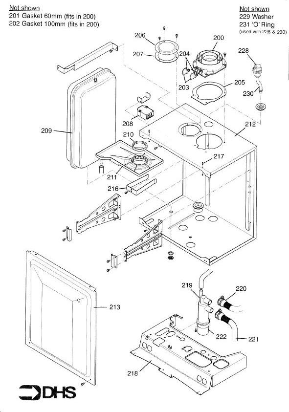 Exploded Diagram for COMBUSTION BOX