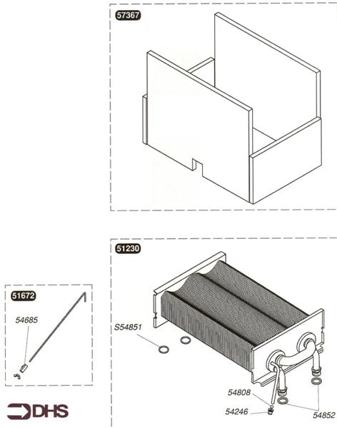 Exploded Diagram for HEAT EXCHANGER (BEFORE 2000)